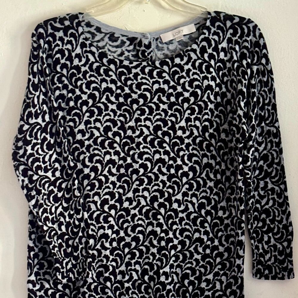 Ann Taylor Loft Floral Women's Crewneck Sweater Pullover 100% Cotton
